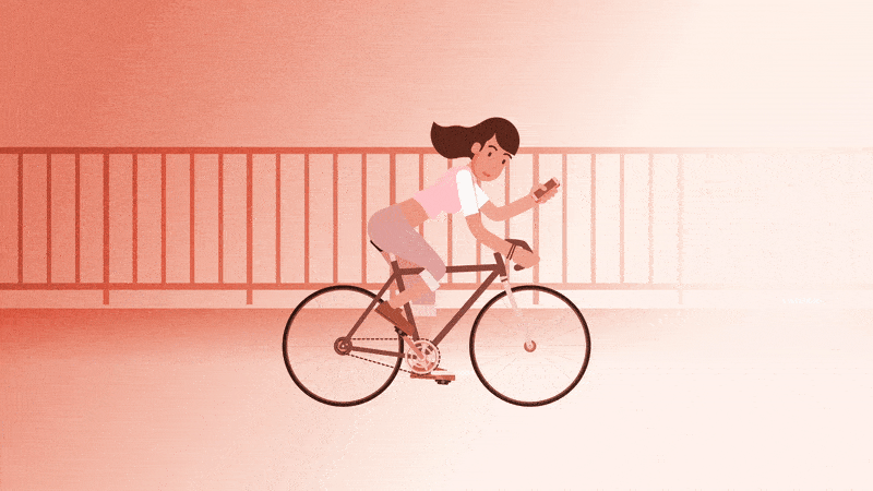 Motion explainer characteranimation bicycle
